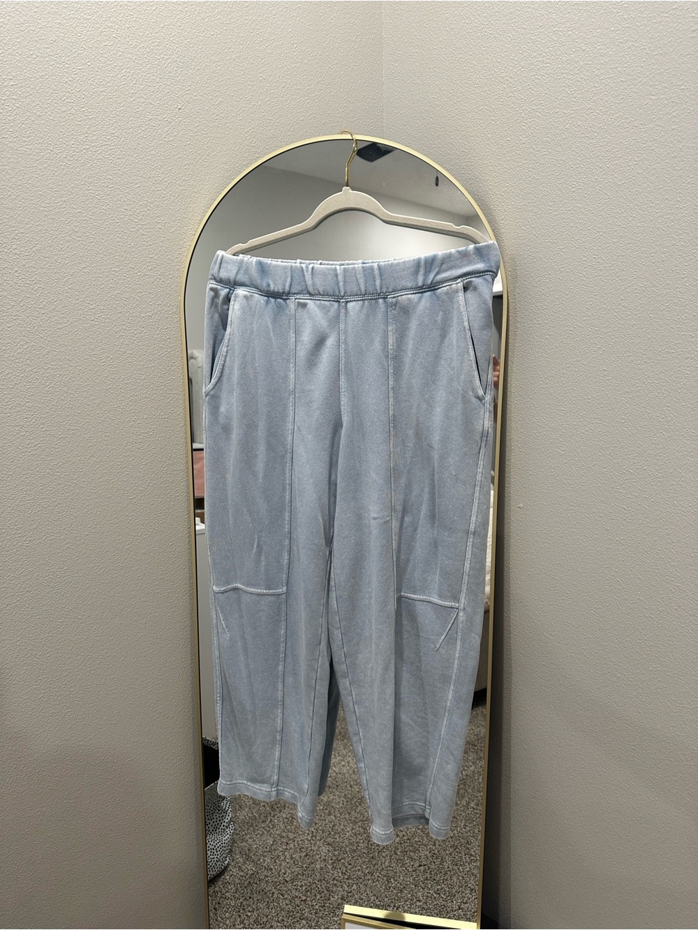 aerie Light Blue Cozy Track Joggers
